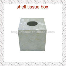 Boîte en tissu blanc Carré carré en forme de rivière MOP Boîte à tissus boîte à tissus créative